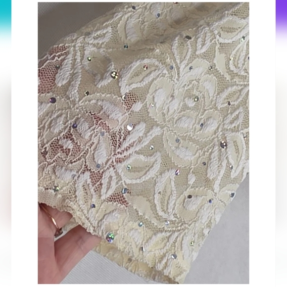 R&M Collection Lace Sequin Bolero Jacket Size 14 Vintage AT-1826 - Picture 5 of 8